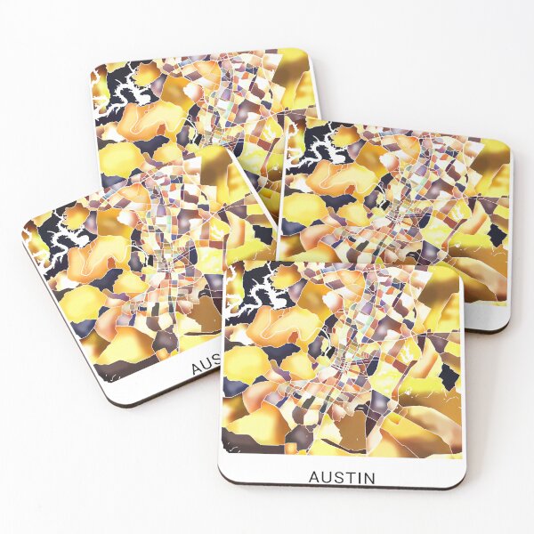 Item preview, Austin Texas Named City Map - Golden Yellow designed and sold by StylishStacks.