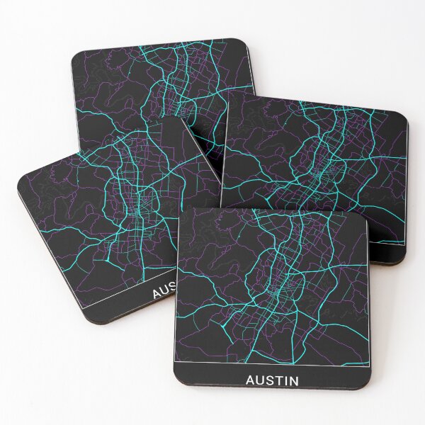 Item preview, Austin Texas Named City Map - Neon Fantasy designed and sold by StylishStacks.