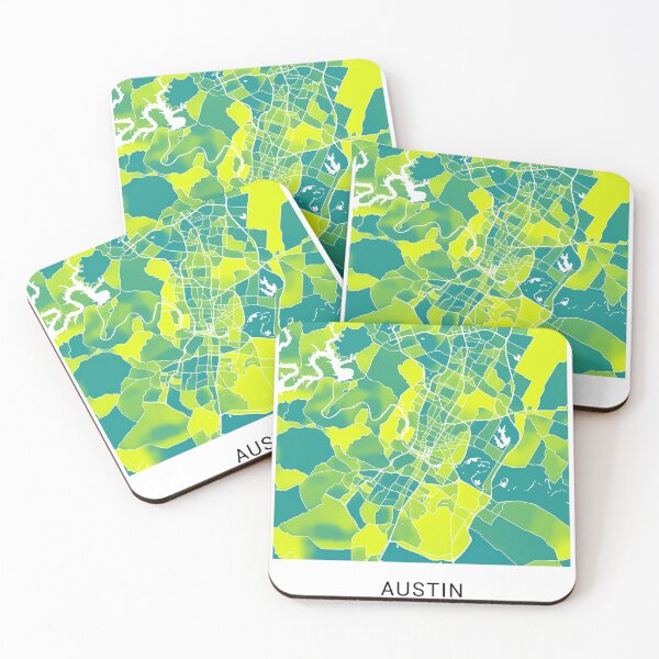 Item preview, Austin Texas Named City Map - Green-Yellow Duotone designed and sold by StylishStacks.