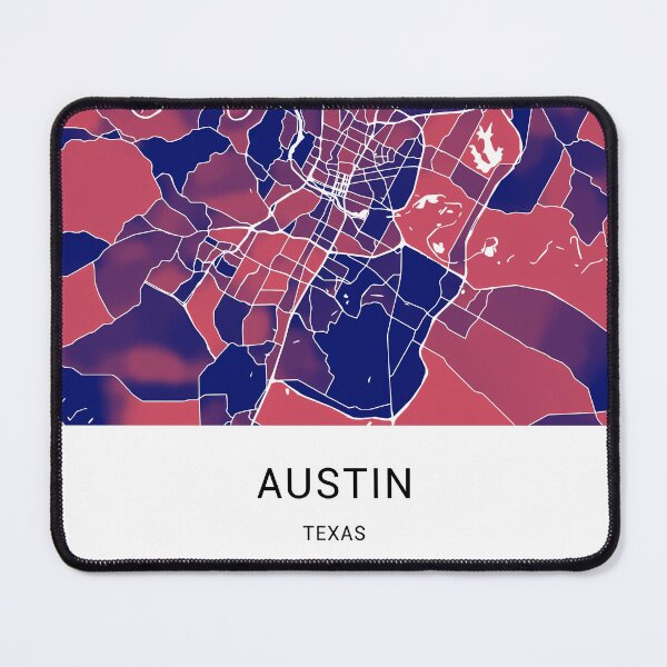Item preview, Austin Texas Named City Map - Red-Blue Duotone designed and sold by StylishStacks.