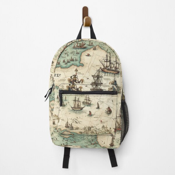 Item preview, Vintage Pirats map pattern designed and sold by Reichcorp.