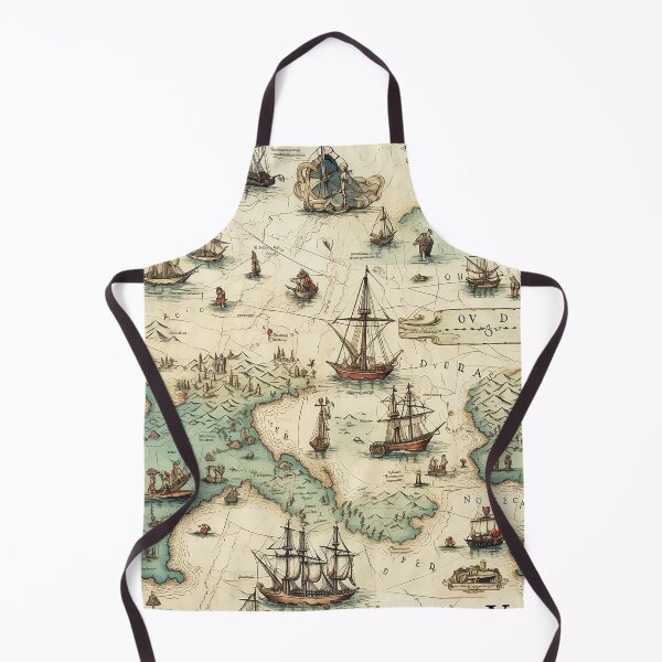 Item preview, Vintage Pirats map pattern designed and sold by Reichcorp.