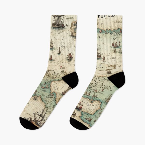 Item preview, Vintage Pirats map pattern designed and sold by Reichcorp.