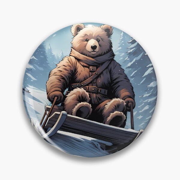 Item preview, Teddy on a sledge riding down a hill in the snow designed and sold by Colin Bentham.
