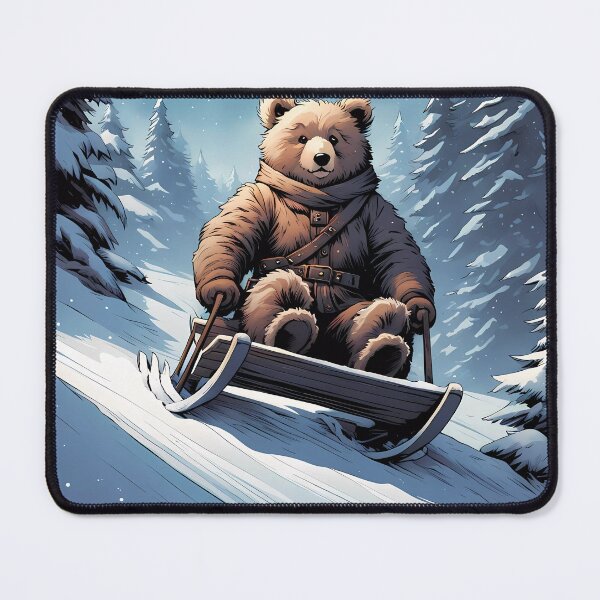 Item preview, Teddy on a sledge riding down a hill in the snow designed and sold by Colin Bentham.