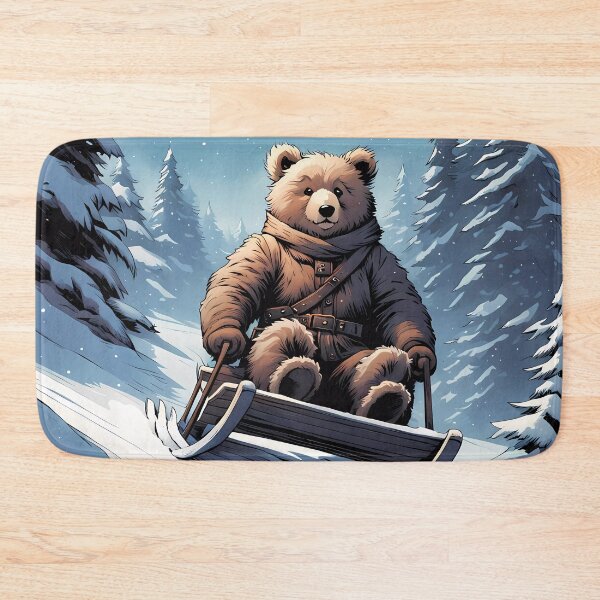Item preview, Teddy on a sledge riding down a hill in the snow designed and sold by Colin Bentham.