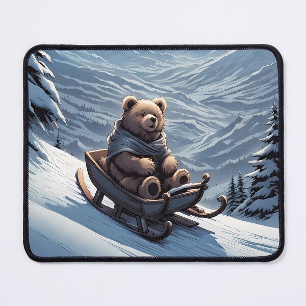 Item preview, Teddy on a sledge riding down a hill in the snow designed and sold by Colin Bentham.
