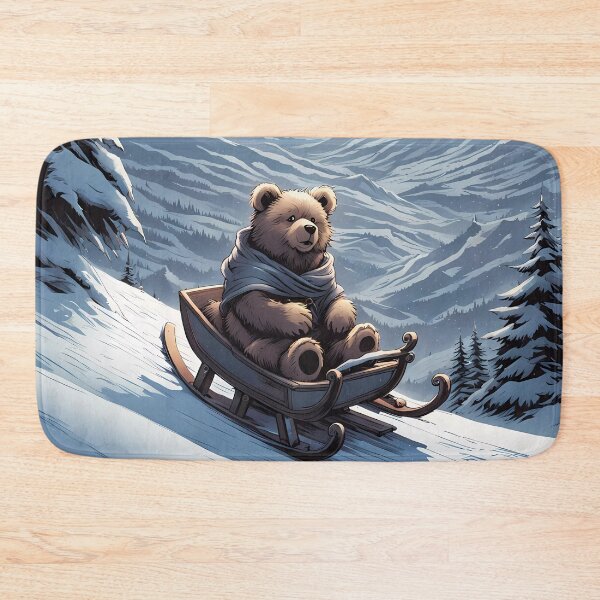 Item preview, Teddy on a sledge riding down a hill in the snow designed and sold by Colin Bentham.