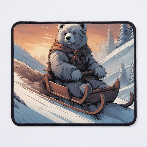 Item preview, Teddy on a sledge riding down a hill in the snow designed and sold by Colin Bentham.