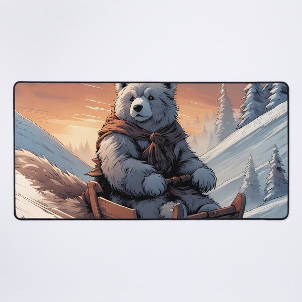 Item preview, Teddy on a sledge riding down a hill in the snow designed and sold by Colin Bentham.