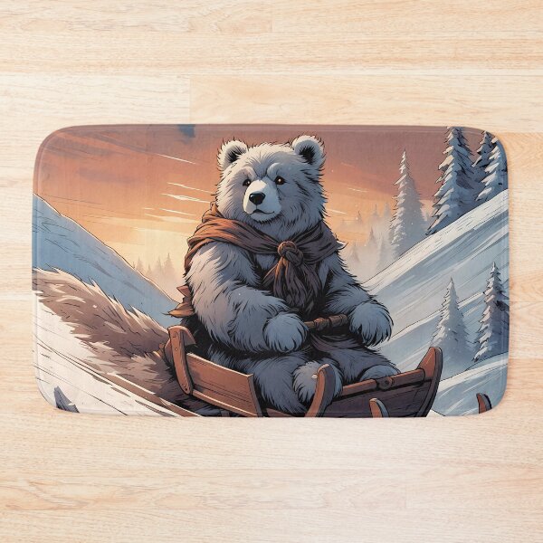 Item preview, Teddy on a sledge riding down a hill in the snow designed and sold by Colin Bentham.