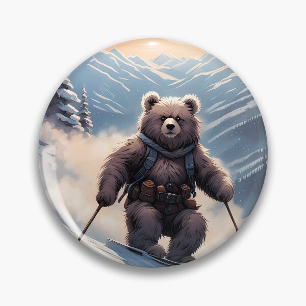 Item preview, Teddy skiing down a hill in the snow designed and sold by Colin Bentham.