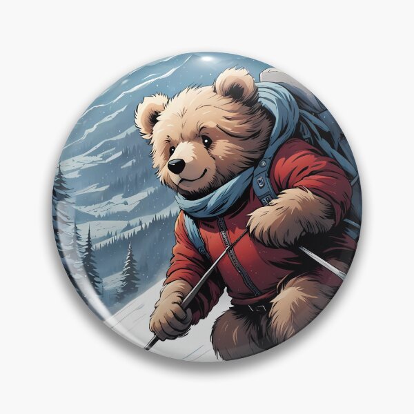 Item preview, Teddy skiing down a hill in the snow designed and sold by Colin Bentham.