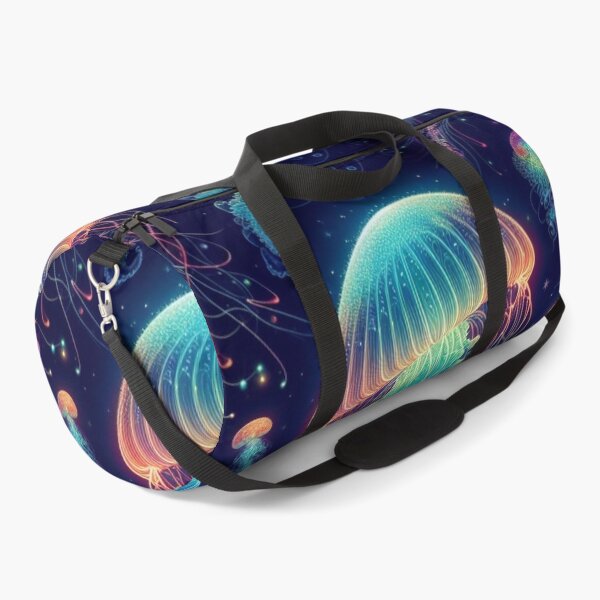 Item preview, Luminescent Rainbow Jellyfish on Navy Blue  designed and sold by raedattia.