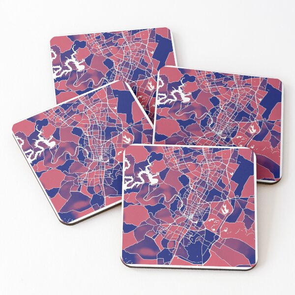 Item preview, Austin Texas City Map - Red-Blue Duotone designed and sold by StylishStacks.