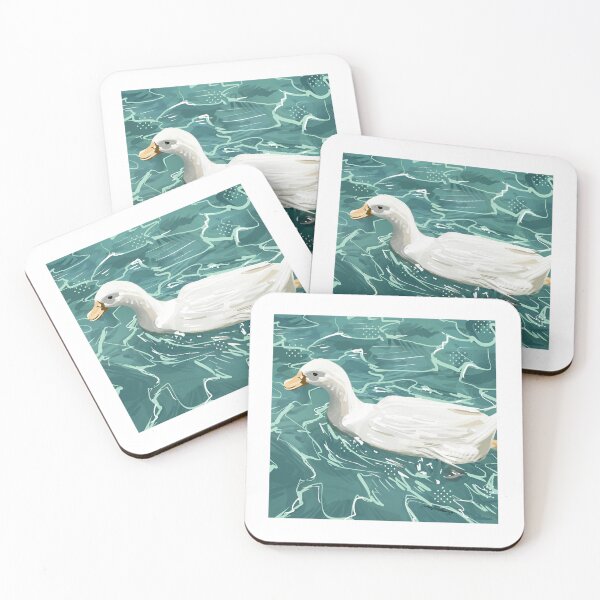 Item preview, White Duck in the Water designed and sold by nadsodrawing.