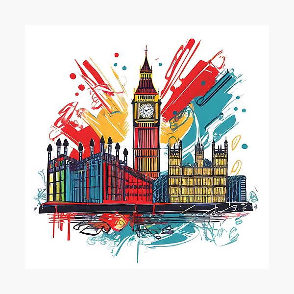 Item preview, The Rhythm of Big Ben: A Messy Abstract Symphony designed and sold by digibreezy.