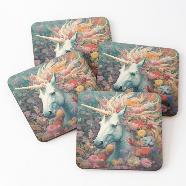 Item preview, A POETIC UNICORN AMONG THE FLOWERS designed and sold by infinitearte.