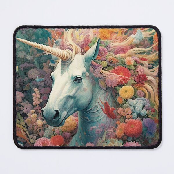 Item preview, A POETIC UNICORN AMONG THE FLOWERS designed and sold by infinitearte.