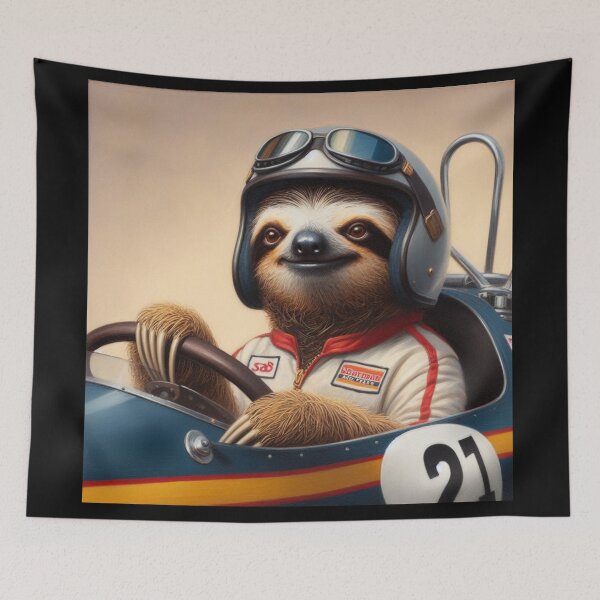 Item preview, Sloth Racecar Driver designed and sold by CrankyOldDude.