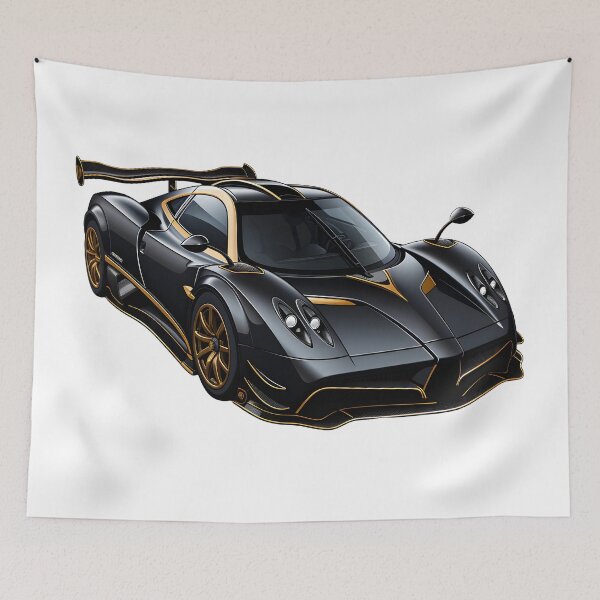 Item preview, Drive in style: Unique Pagani in midnight black and radiant gold! designed and sold by Cr-AI-tive.