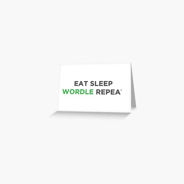 Vista previa del artículo con la obra «Eat Sleep Worldle Repetir- Experto en Wordle», diseñado y vendido por Uroojshaher.