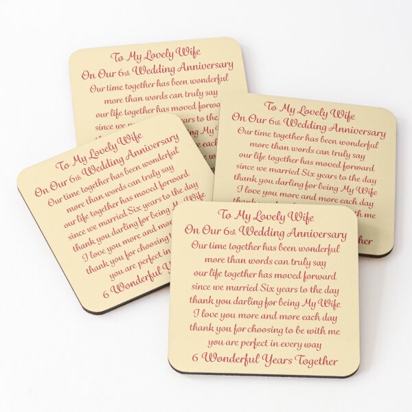 Item preview, To My Lovely Wife On Our 6th Wedding Anniversary - Sentimental Verse designed and sold by RosieLadyLove.