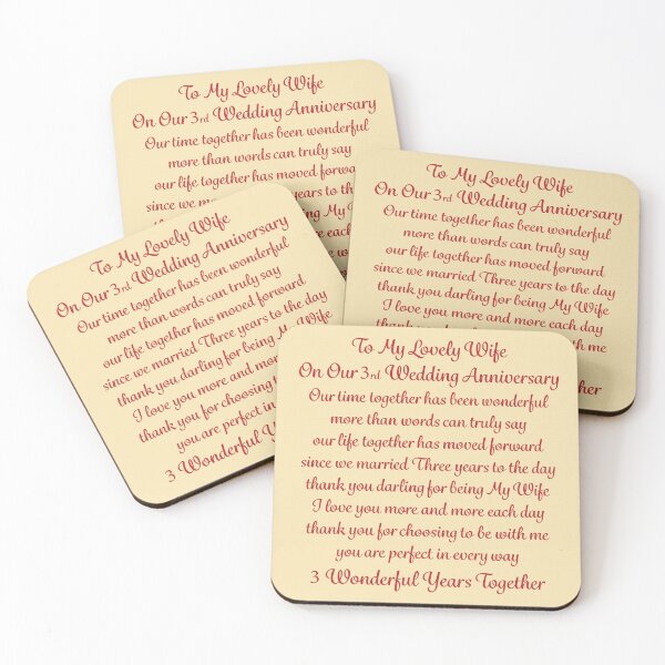 Item preview, To My Lovely Wife On Our 3rd Wedding Anniversary - Sentimental Verse designed and sold by RosieLadyLove.