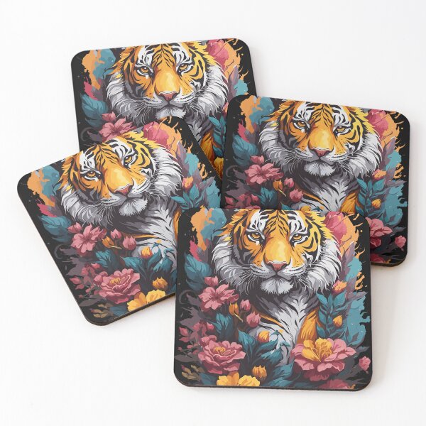 Item preview, a Cute Tiger With Some Flowers ✨ designed and sold by firecard.