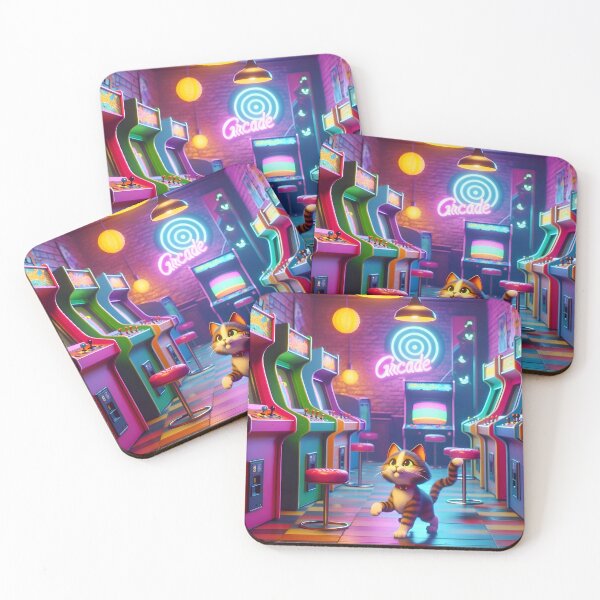 Item preview, "Retro Whiskers: A Cat's Arcade Adventure" designed and sold by APARTAI EU.