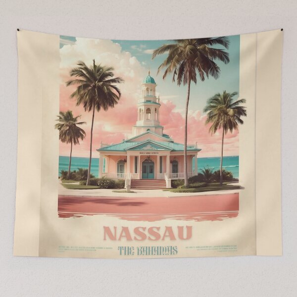 Item preview, Nassau Vintage Travel Poster - Caribbean Charisma Rediscovered designed and sold by Ceemko's Vintage Corner.