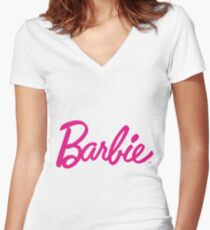 barbie Women's Fitted V-Neck T-Shirt
