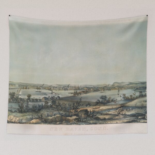 Item preview, Vintage Pictorial Map of New Haven CT (1849) designed and sold by BravuraMedia.