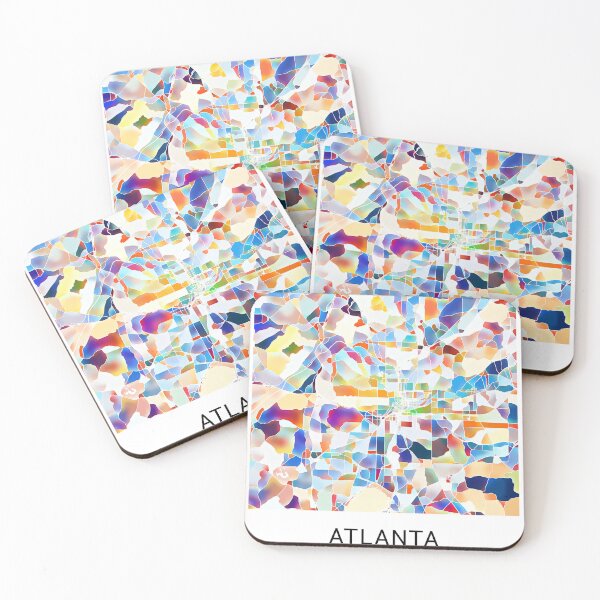 Item preview, Atlanta Georgia Named City Map - Tropical Rainbow Scheme designed and sold by StylishStacks.