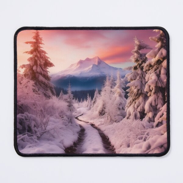 Item preview, Misty forest in Winter snow at sunset long exposure - Landscape photography designed and sold by TheArtistOf2022.