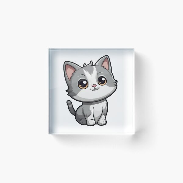 Item preview, An adorable cute gray and white cat designed and sold by MahmodArt.