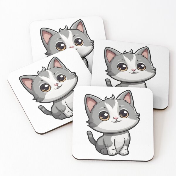 Item preview, An adorable cute gray and white cat designed and sold by MahmodArt.