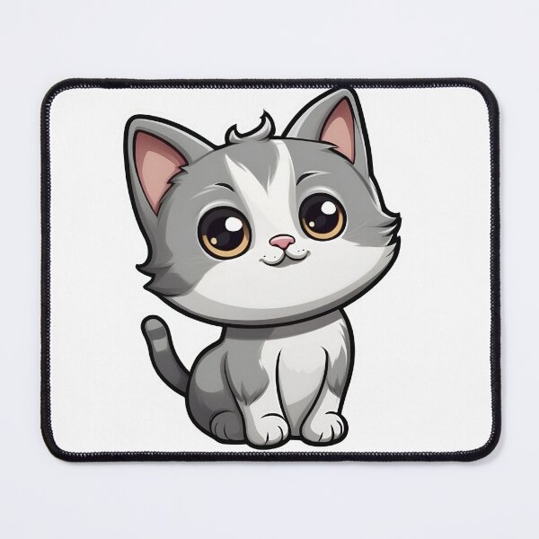 Item preview, An adorable cute gray and white cat designed and sold by MahmodArt.