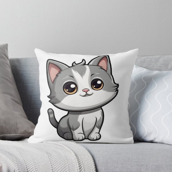 Item preview, An adorable cute gray and white cat designed and sold by MahmodArt.