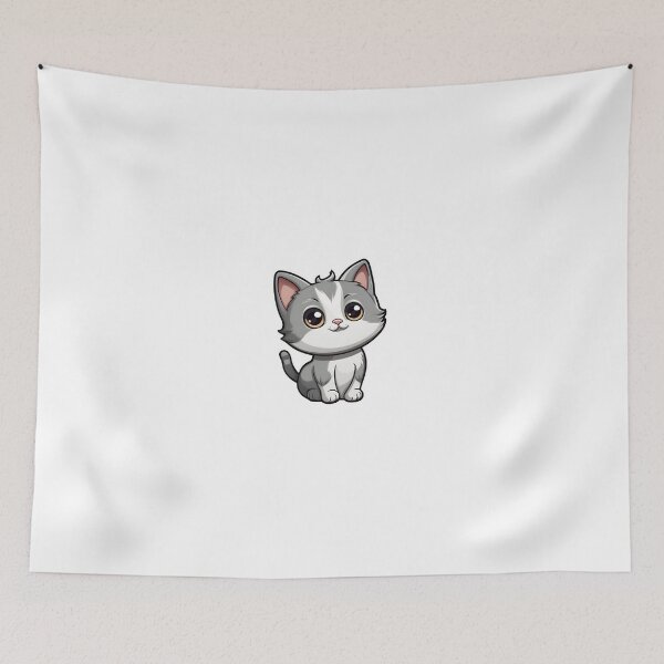 Item preview, An adorable cute gray and white cat designed and sold by MahmodArt.