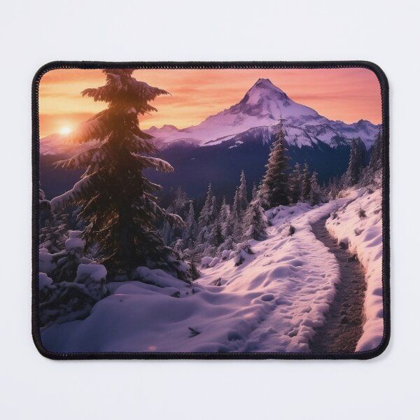 Item preview, Misty forest in Winter snow at sunset long exposure - Landscape photography designed and sold by TheArtistOf2022.