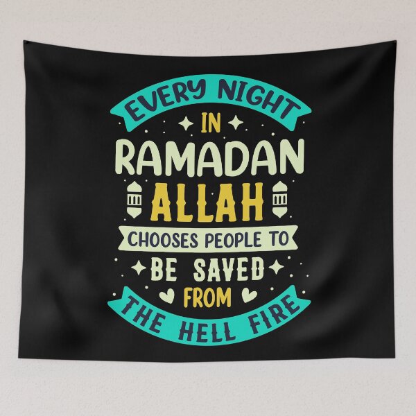 Item preview, Every Night in Ramadan Allah Choses People to Be Saved From The Hell Fire designed and sold by FAITHandPEACE.