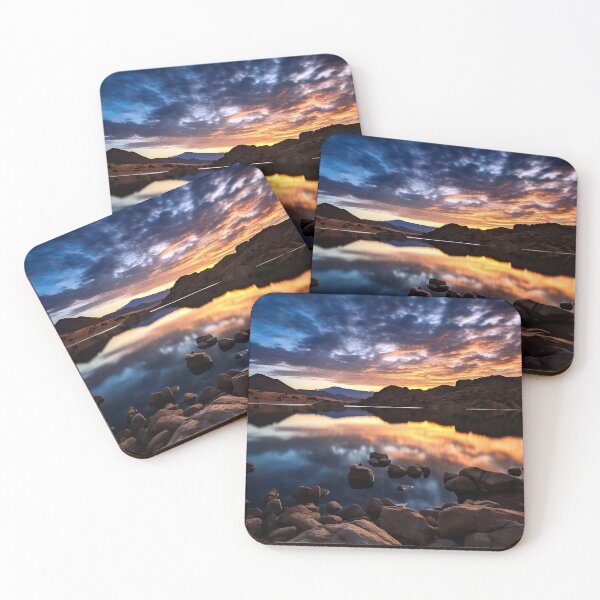 Item preview, Mountains and lake at sunset in long exposure - Landscape photography designed and sold by TheArtistOf2022.