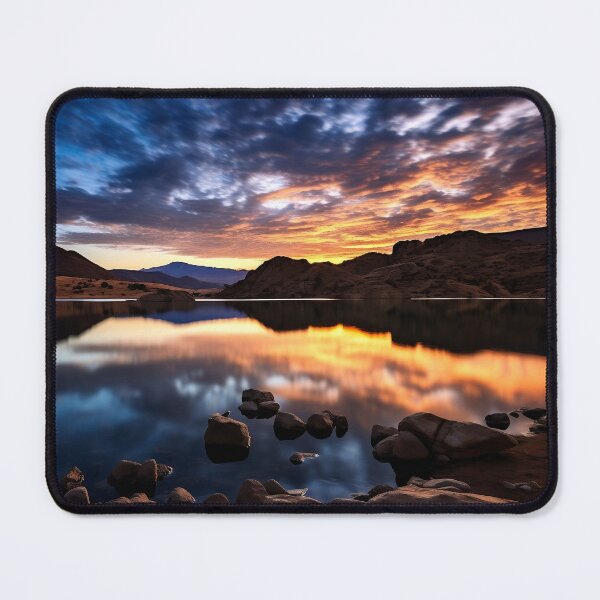 Item preview, Mountains and lake at sunset in long exposure - Landscape photography designed and sold by TheArtistOf2022.