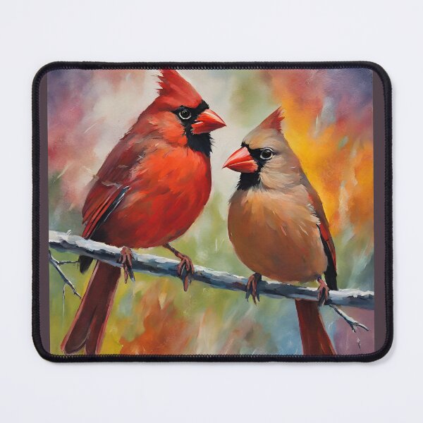 Item preview, Cardinal Pair Painting, Cardinal Bird Artwork, Northern Cardinal, Redbird designed and sold by Kmcantley.