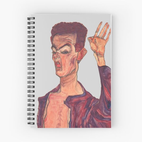 Item preview, HD. Grimacing Man (Self-portrait),  by Egon Schiele (Mix) designed and sold by MINDTHECHERRY.