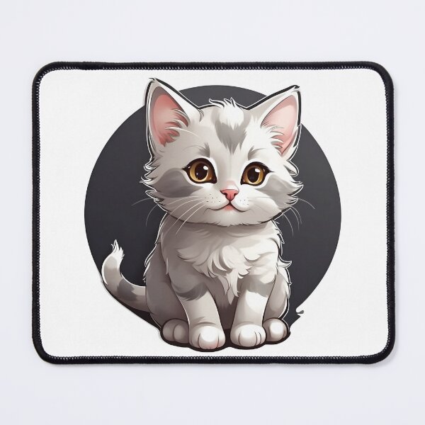 Item preview, An adorable cute gray and white cat designed and sold by MahmodArt.