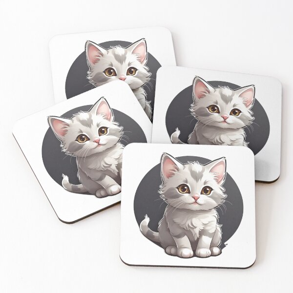 Item preview, An adorable cute gray and white cat designed and sold by MahmodArt.