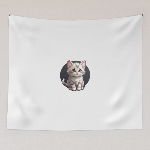 Item preview, An adorable cute gray and white cat designed and sold by MahmodArt.