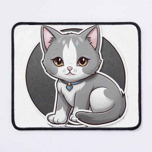 Item preview, An adorable cute gray and white cat designed and sold by MahmodArt.